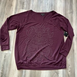 Rock & Republic NWT, 1X Long Sleeve  soft lightweight sweatshirt material shirt
